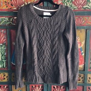 Cute Brown Cable Knit Sweater